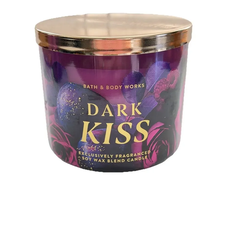 2 X Bath & Body Works DARK KISS 3 Wick Scented Candles Large 14.5oz NEW
